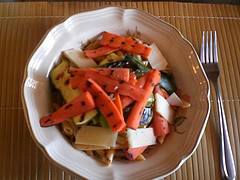 Pasta de verduras asadas